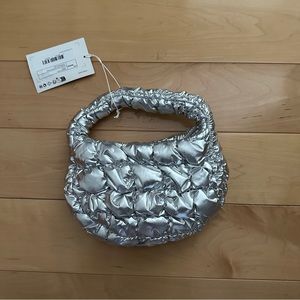 NWT Silver COS Micro Quilted Bag